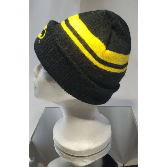 Batman Winter Beanie Hat Cap Size 2T-5T Boys Knitted Black & Yellow - Picture 2 of 7